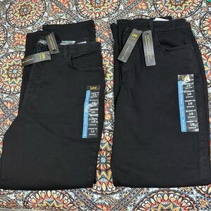 NWT 2 Pairs of Lee Straight Leg Black Jeans